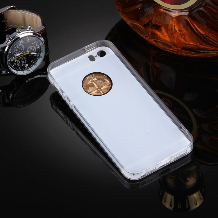 For iPhone 5 & 5s & SE Diamond Encrusted Electroplating Mirror Protective Cover Case with Hidden Ring Holder
