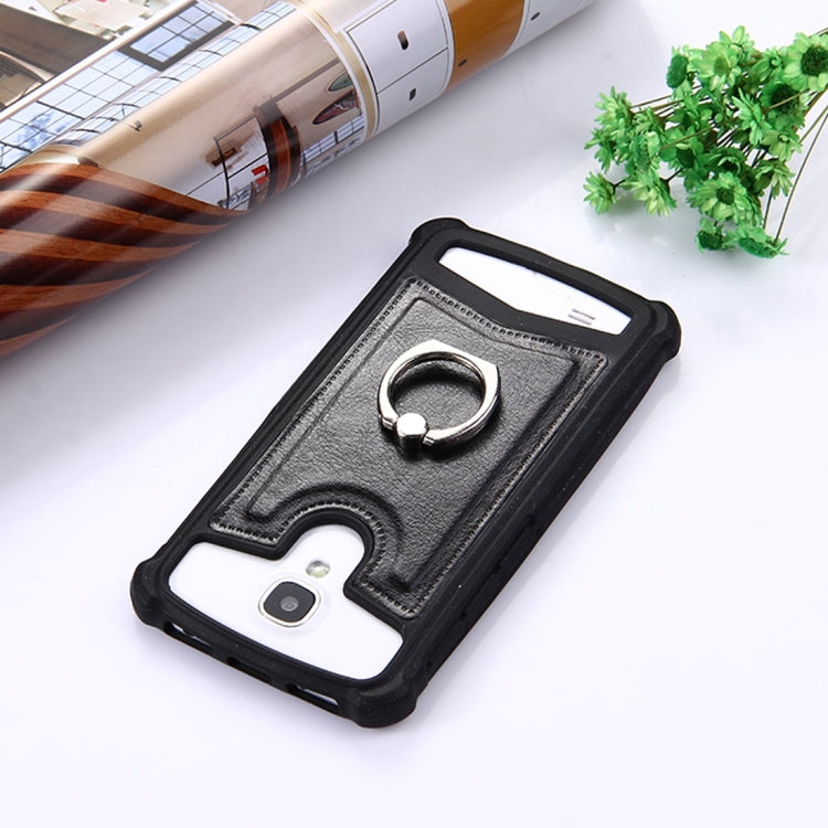 4.0-4.2 inch Universal Crazy Horse Texture PU Leather + Silicone Protective Case with Holder for Sony, Lenovo, huawei, Nokia, Elephone, Vkworld, Leagoo, IPRO and other Smartphones, Size: 13.6x7.3x1cm