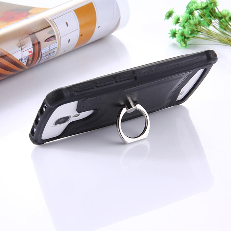 4.0-4.2 inch Universal Crazy Horse Texture PU Leather + Silicone Protective Case with Holder for Sony, Lenovo, huawei, Nokia, Elephone, Vkworld, Leagoo, IPRO and other Smartphones, Size: 13.6x7.3x1cm