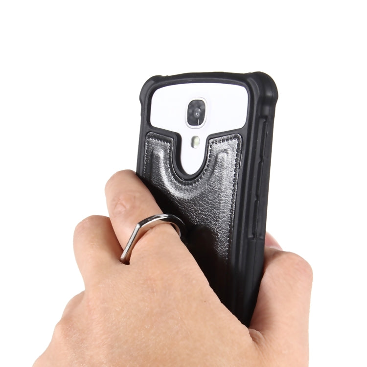 4.0-4.2 inch Universal Crazy Horse Texture PU Leather + Silicone Protective Case with Holder for Sony, Lenovo, huawei, Nokia, Elephone, Vkworld, Leagoo, IPRO and other Smartphones, Size: 13.6x7.3x1cm