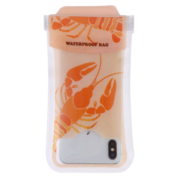 Lightly Lobster Pattern PVC Transparent Universal Luminous Waterproof Bag with Lanyard for Smart Phones below 5.8 inch