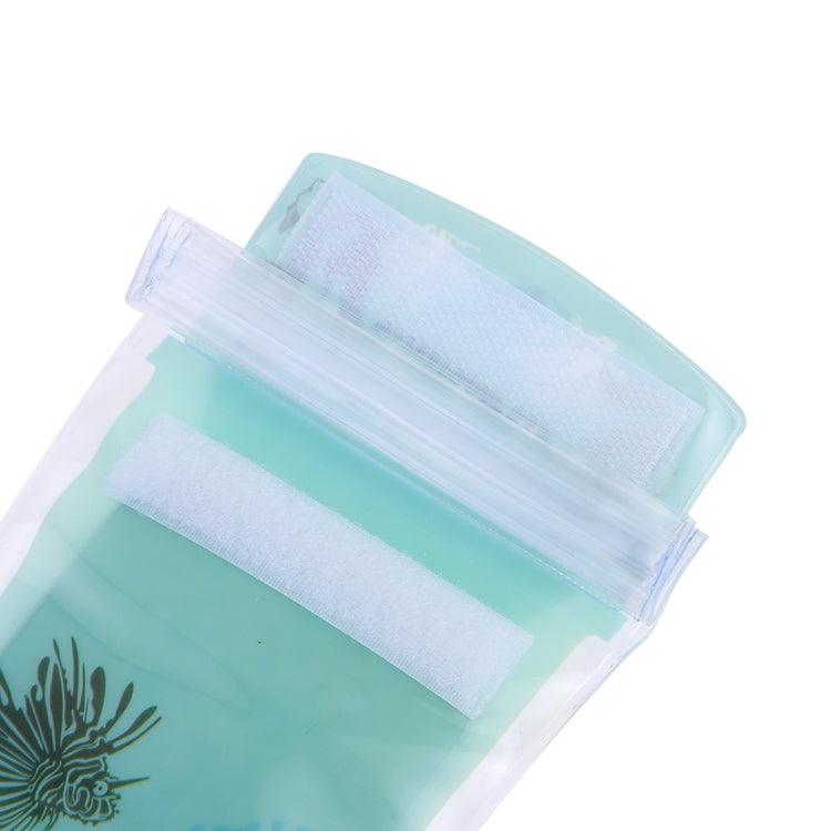 Coral Pattern PVC Transparent Universal Luminous Waterproof Bag with Lanyard for Smart Phones below 5.8 inch