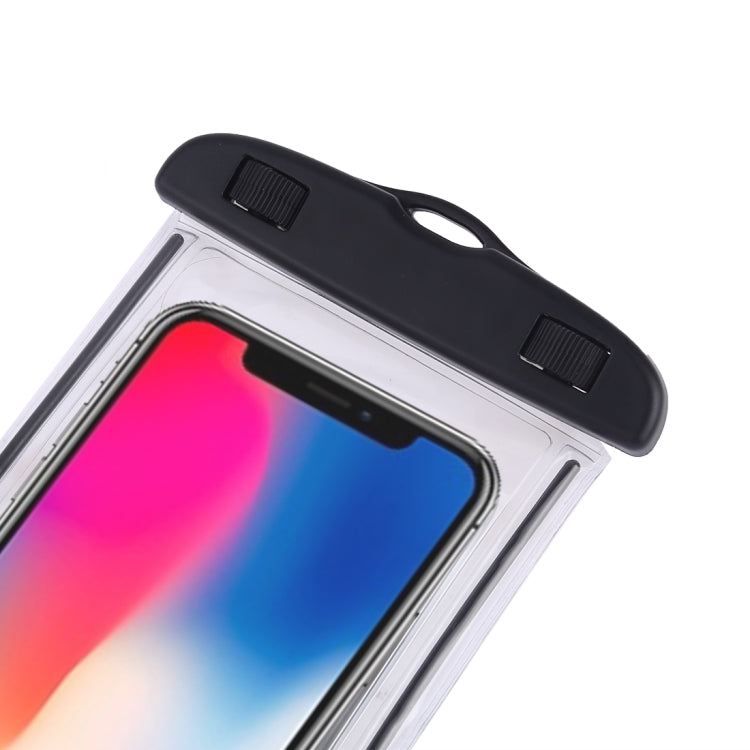 PVC Transparent Universal Luminous Waterproof Bag with Lanyard for Smart Phones below 6.0 inch