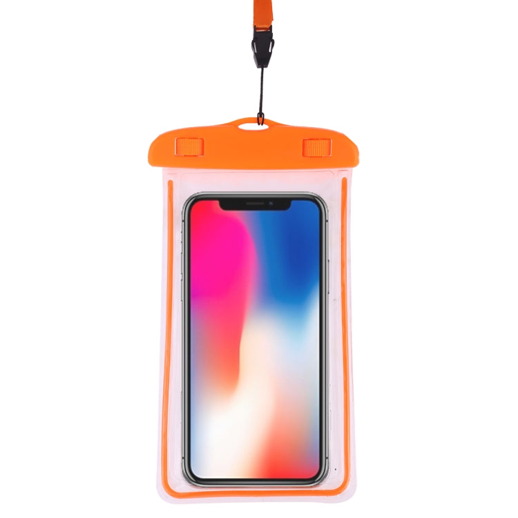PVC Transparent Universal Luminous Waterproof Bag with Lanyard for Smart Phones below 6.0 inch