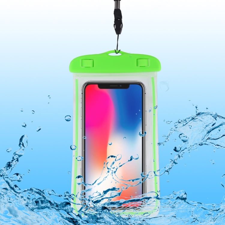 PVC Transparent Universal Luminous Waterproof Bag with Lanyard for Smart Phones below 6.0 inch