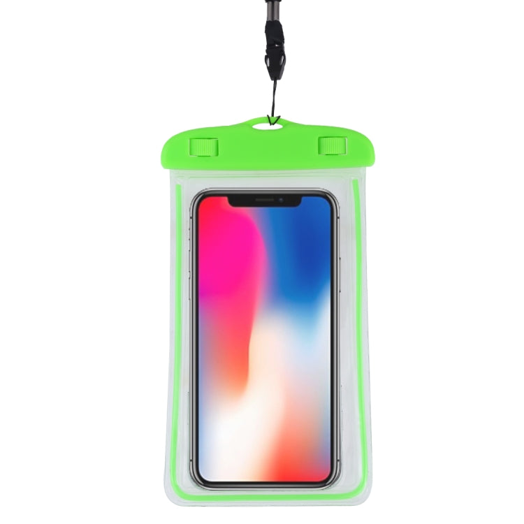 PVC Transparent Universal Luminous Waterproof Bag with Lanyard for Smart Phones below 6.0 inch