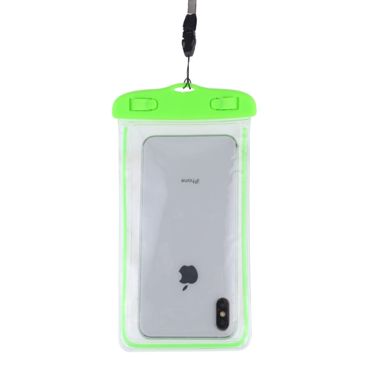PVC Transparent Universal Luminous Waterproof Bag with Lanyard for Smart Phones below 6.0 inch