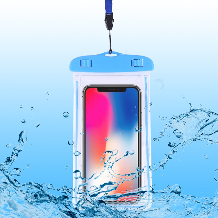 PVC Transparent Universal Luminous Waterproof Bag with Lanyard for Smart Phones below 6.0 inch
