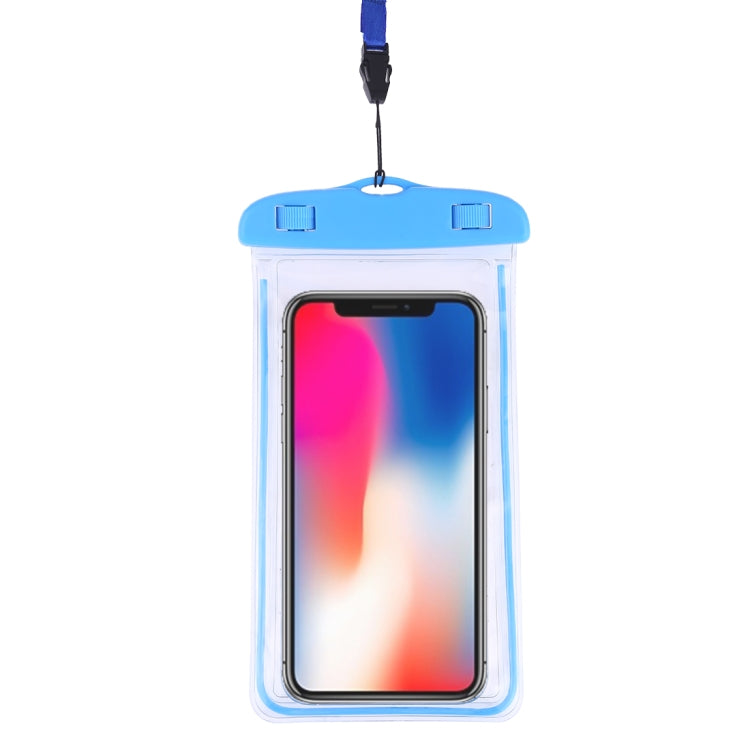 PVC Transparent Universal Luminous Waterproof Bag with Lanyard for Smart Phones below 6.0 inch