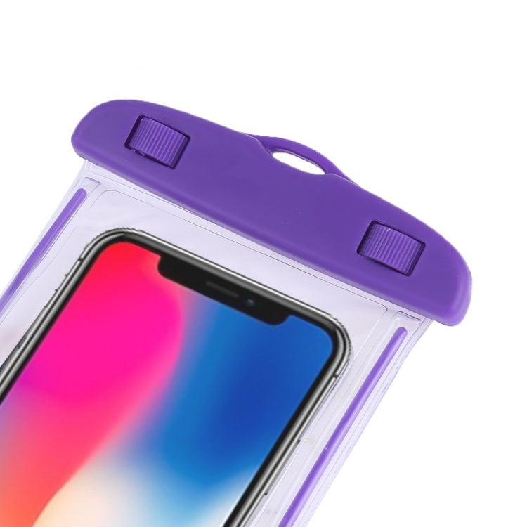PVC Transparent Universal Luminous Waterproof Bag with Lanyard for Smart Phones below 6.0 inch