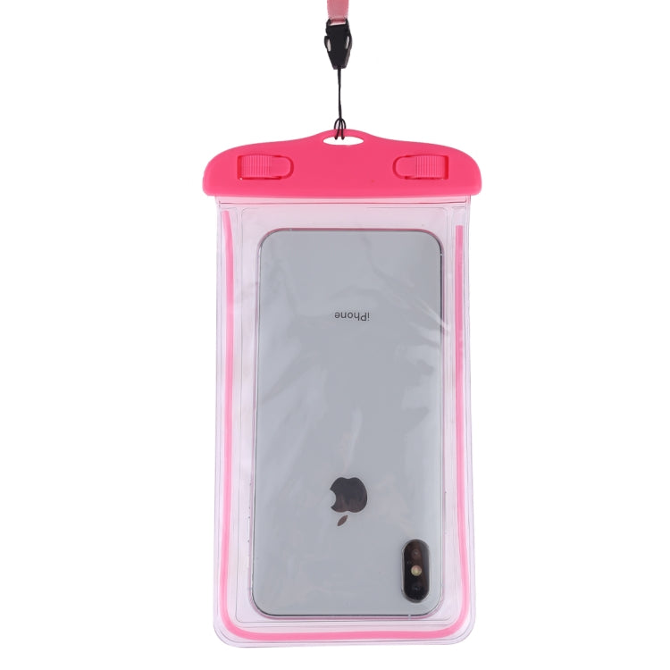 PVC Transparent Universal Luminous Waterproof Bag with Lanyard for Smart Phones below 6.0 inch