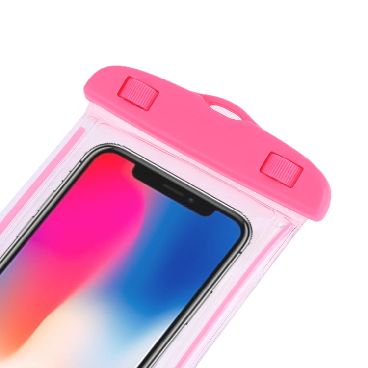 PVC Transparent Universal Luminous Waterproof Bag with Lanyard for Smart Phones below 6.0 inch