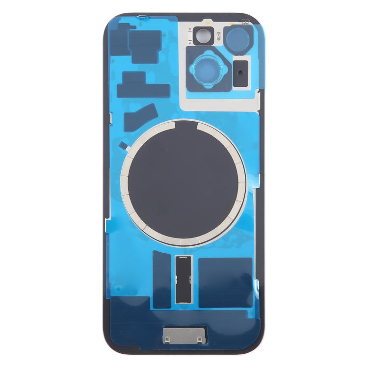 For iPhone 15 Battery Back Cover with Camera Lens Frame + MagSafe Magnet
