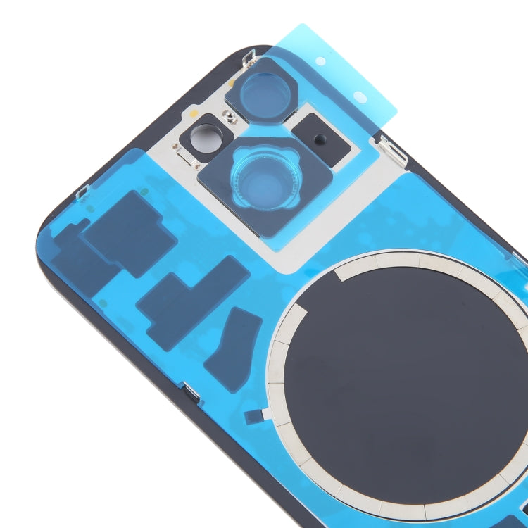 For iPhone 15 Battery Back Cover with Camera Lens Frame + MagSafe Magnet