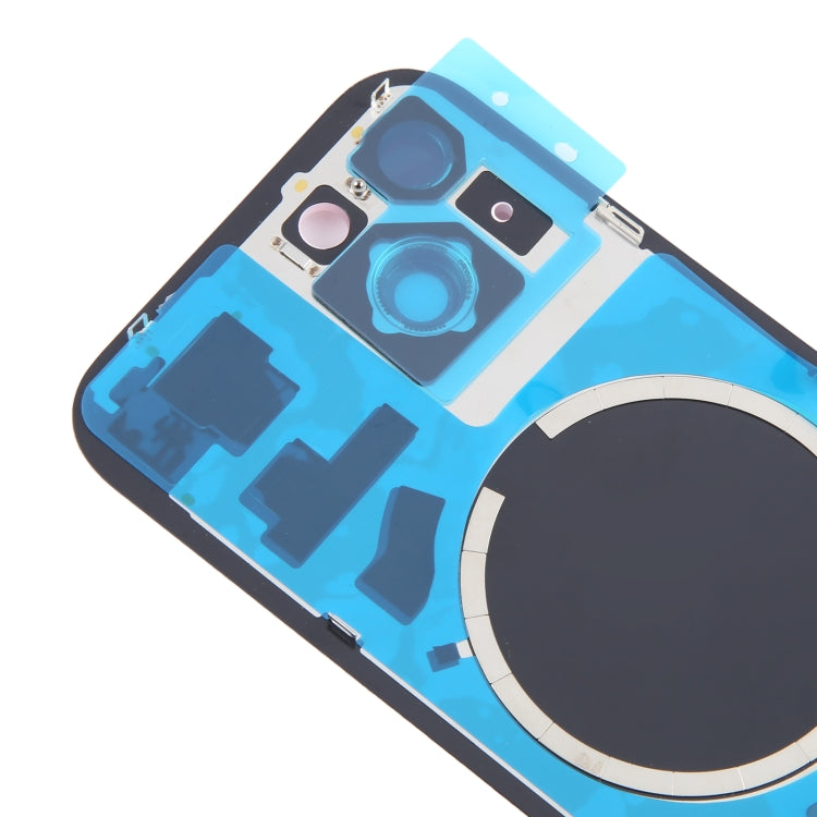 For iPhone 15 Battery Back Cover with Camera Lens Frame + MagSafe Magnet
