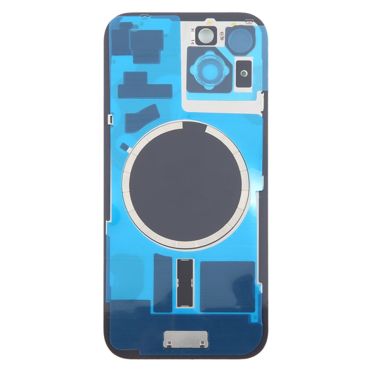For iPhone 15 Battery Back Cover with Camera Lens Frame + MagSafe Magnet