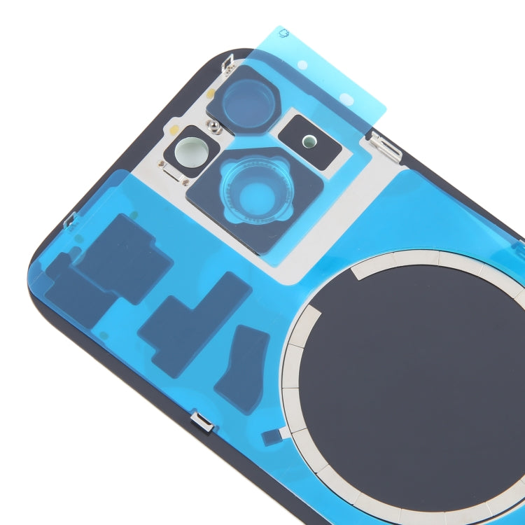 For iPhone 15 Battery Back Cover with Camera Lens Frame + MagSafe Magnet