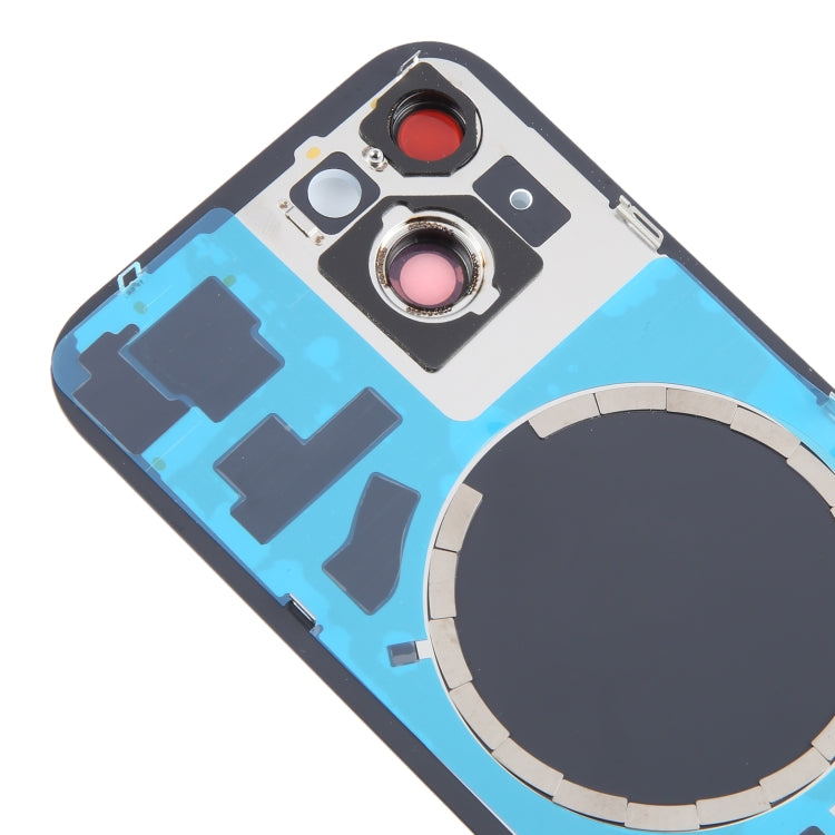 For iPhone 15 Battery Back Cover with Camera Lens Frame + MagSafe Magnet