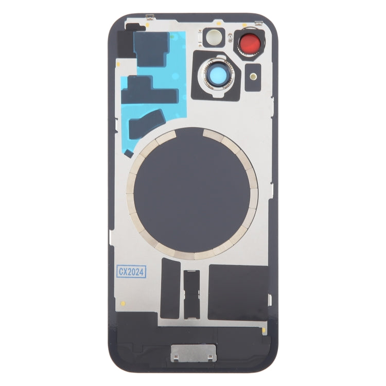 For iPhone 15 Battery Back Cover with Camera Lens Frame + MagSafe Magnet