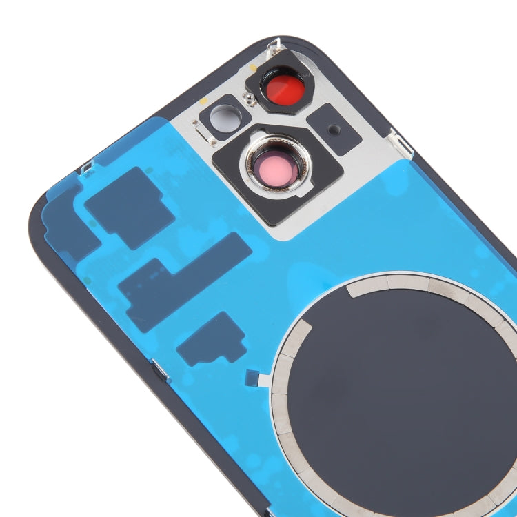 For iPhone 15 Plus Battery Back Cover with Camera Lens Frame + MagSafe Magnet
