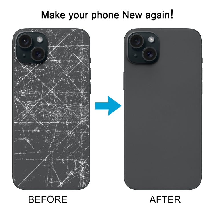 For iPhone 15 Plus Battery Back Cover with Camera Lens Frame + MagSafe Magnet