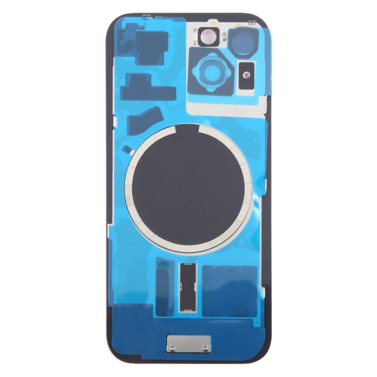 For iPhone 15 Plus Battery Back Cover with Camera Lens Frame + MagSafe Magnet