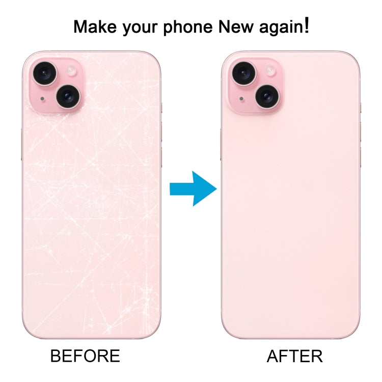 For iPhone 15 Plus Battery Back Cover with Camera Lens Frame + MagSafe Magnet