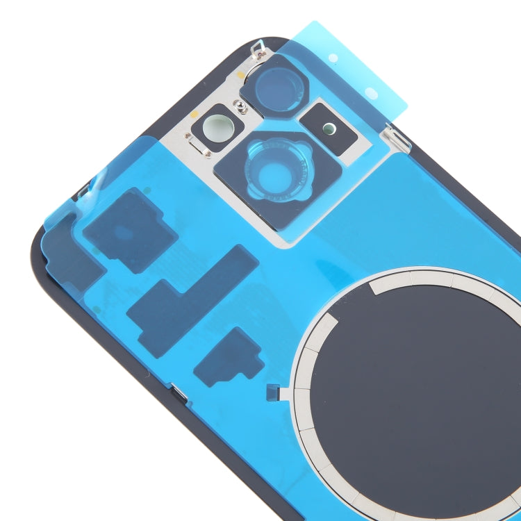 For iPhone 15 Plus Battery Back Cover with Camera Lens Frame + MagSafe Magnet
