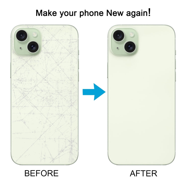For iPhone 15 Plus Battery Back Cover with Camera Lens Frame + MagSafe Magnet