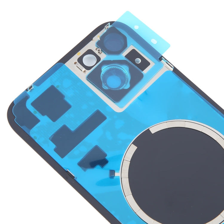 For iPhone 15 Plus Battery Back Cover with Camera Lens Frame + MagSafe Magnet
