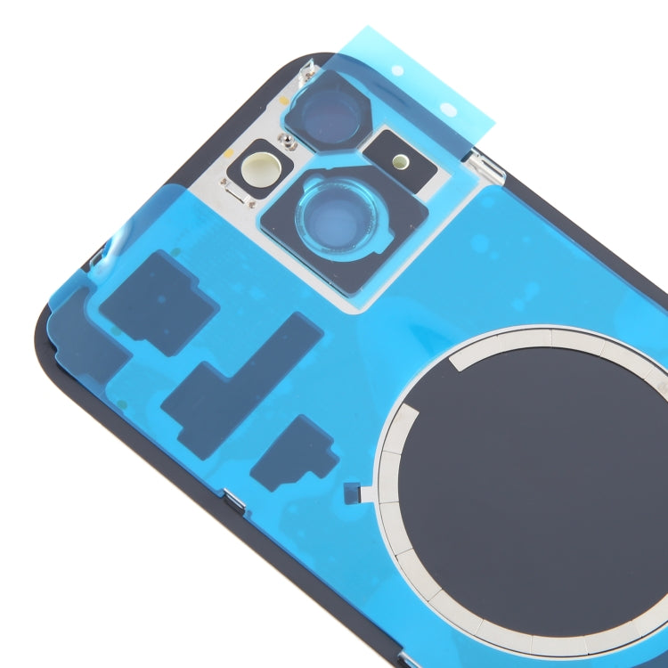 For iPhone 15 Plus Battery Back Cover with Camera Lens Frame + MagSafe Magnet