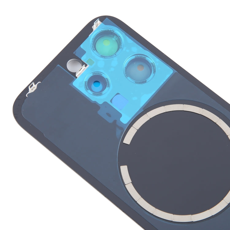 For iPhone 15 Pro Battery Back Cover with Camera Lens Frame + MagSafe Magnet