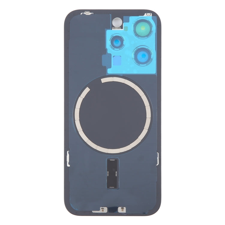 For iPhone 15 Pro Battery Back Cover with Camera Lens Frame + MagSafe Magnet