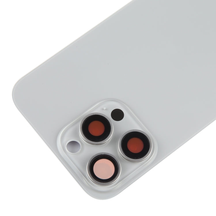 For iPhone 15 Pro Max Battery Back Cover with Camera Lens Frame + MagSafe Magnet