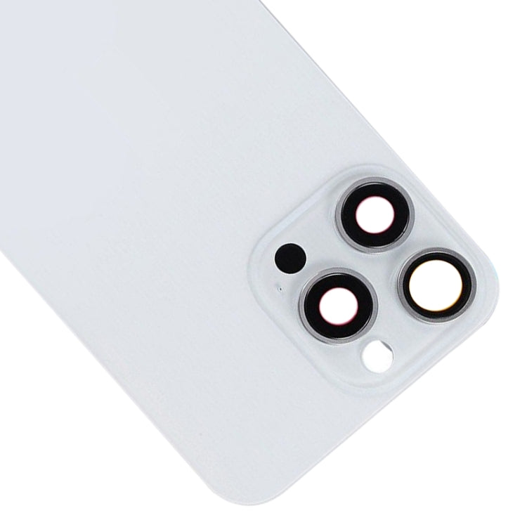For iPhone 15 Pro Max Glass Battery Back Cover with Flash Bracket + Wireless Charging Module