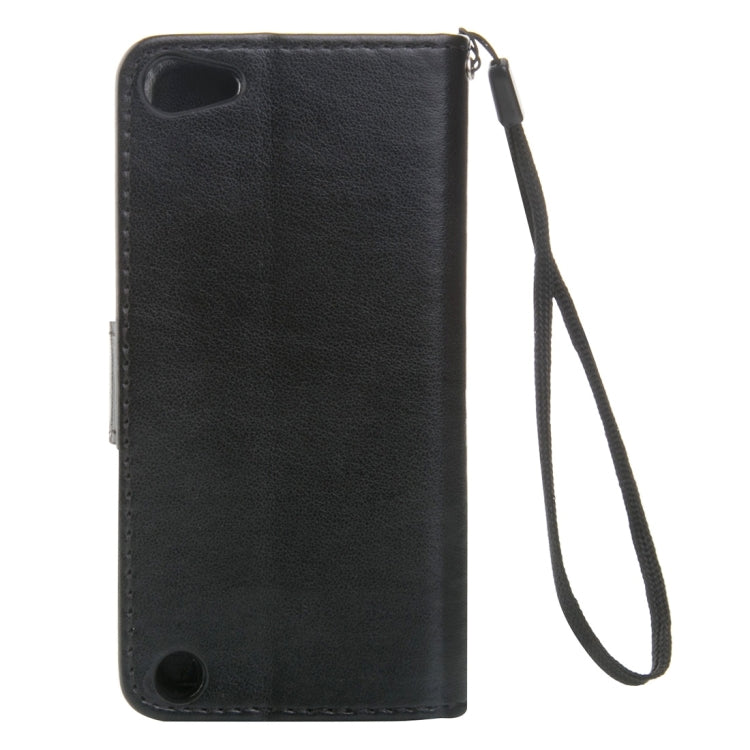 For iPod Touch 5 Crazy Horse Texture Printing Horizontal Flip Leather Case with Holder & Card Slots & Wallet & Lanyard