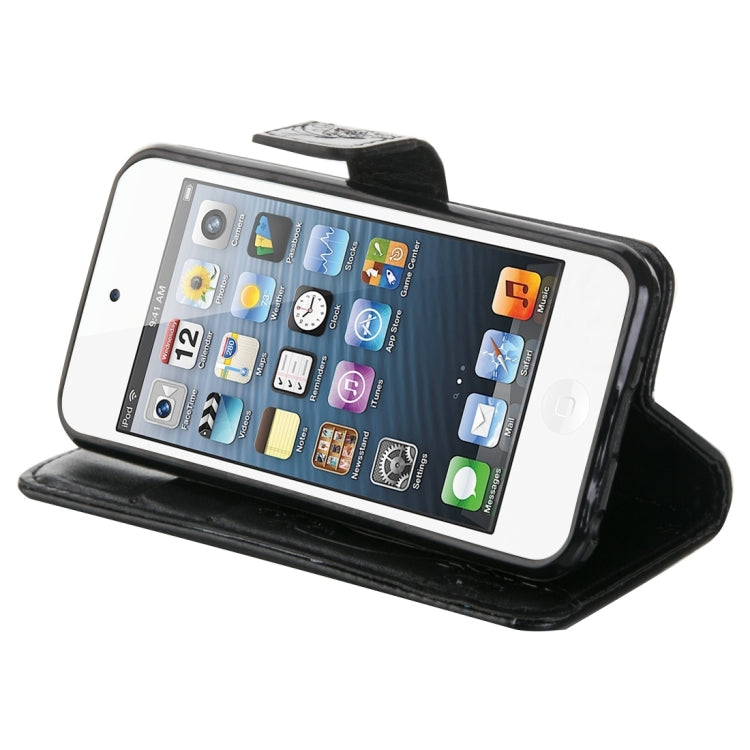 For iPod Touch 5 Crazy Horse Texture Printing Horizontal Flip Leather Case with Holder & Card Slots & Wallet & Lanyard