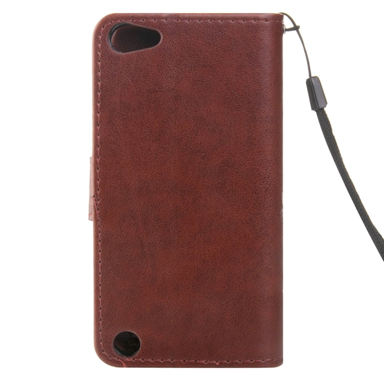 For iPod Touch 5 Crazy Horse Texture Printing Horizontal Flip Leather Case with Holder & Card Slots & Wallet & Lanyard