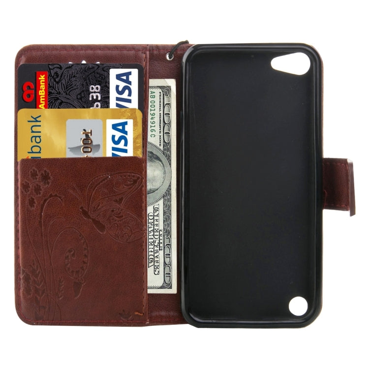 For iPod Touch 5 Crazy Horse Texture Printing Horizontal Flip Leather Case with Holder & Card Slots & Wallet & Lanyard