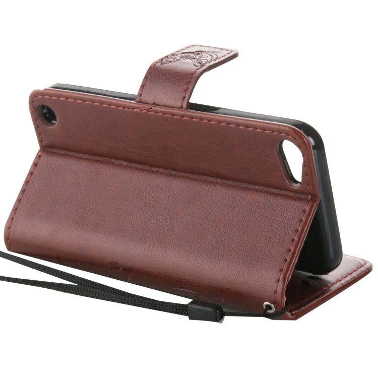 For iPod Touch 5 Crazy Horse Texture Printing Horizontal Flip Leather Case with Holder & Card Slots & Wallet & Lanyard