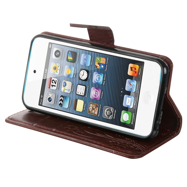 For iPod Touch 5 Crazy Horse Texture Printing Horizontal Flip Leather Case with Holder & Card Slots & Wallet & Lanyard