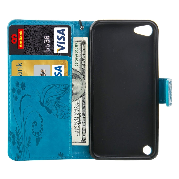 For iPod Touch 5 Crazy Horse Texture Printing Horizontal Flip Leather Case with Holder & Card Slots & Wallet & Lanyard