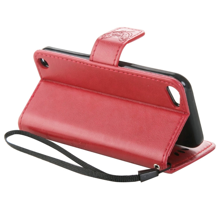 For iPod Touch 5 Crazy Horse Texture Printing Horizontal Flip Leather Case with Holder & Card Slots & Wallet & Lanyard