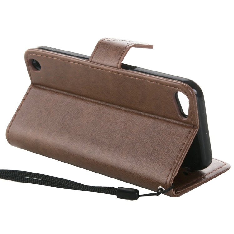 For iPod Touch 5 Crazy Horse Texture Printing Horizontal Flip Leather Case with Holder & Card Slots & Wallet & Lanyard