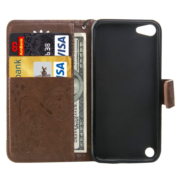 For iPod Touch 5 Crazy Horse Texture Printing Horizontal Flip Leather Case with Holder & Card Slots & Wallet & Lanyard