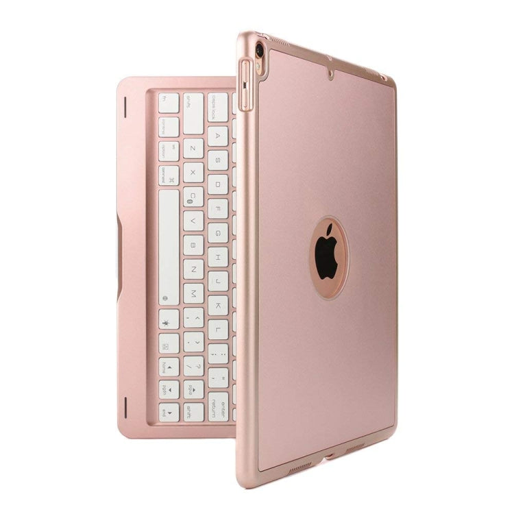 F105 Aluminum Alloy 7 Backlight iPad Tablet Case Hard Shell for iPad Pro 10.5 inch A1701 (2017) / A1709 (2017), with keyboard & bracket