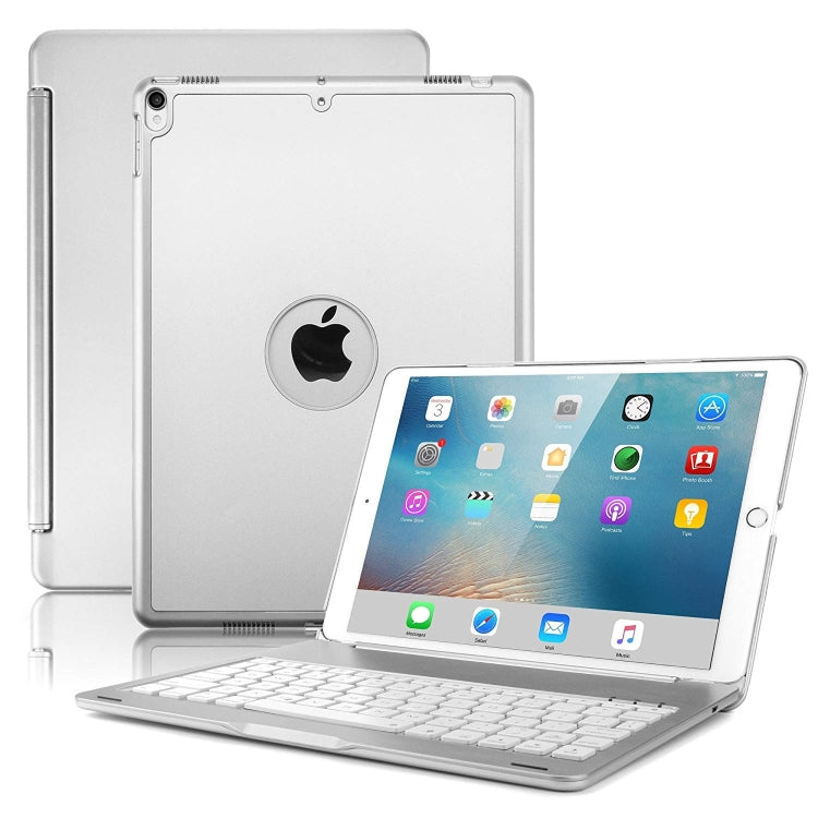 F105 Aluminum Alloy 7 Backlight iPad Tablet Case Hard Shell for iPad Pro 10.5 inch A1701 (2017) / A1709 (2017), with keyboard & bracket