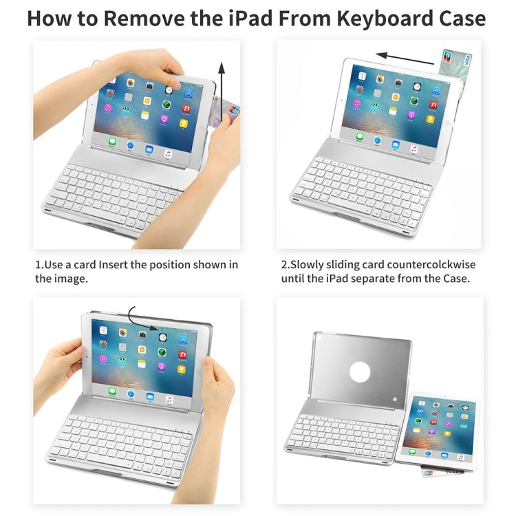 F105 Aluminum Alloy 7 Backlight iPad Tablet Case Hard Shell for iPad Pro 10.5 inch A1701 (2017) / A1709 (2017), with keyboard & bracket