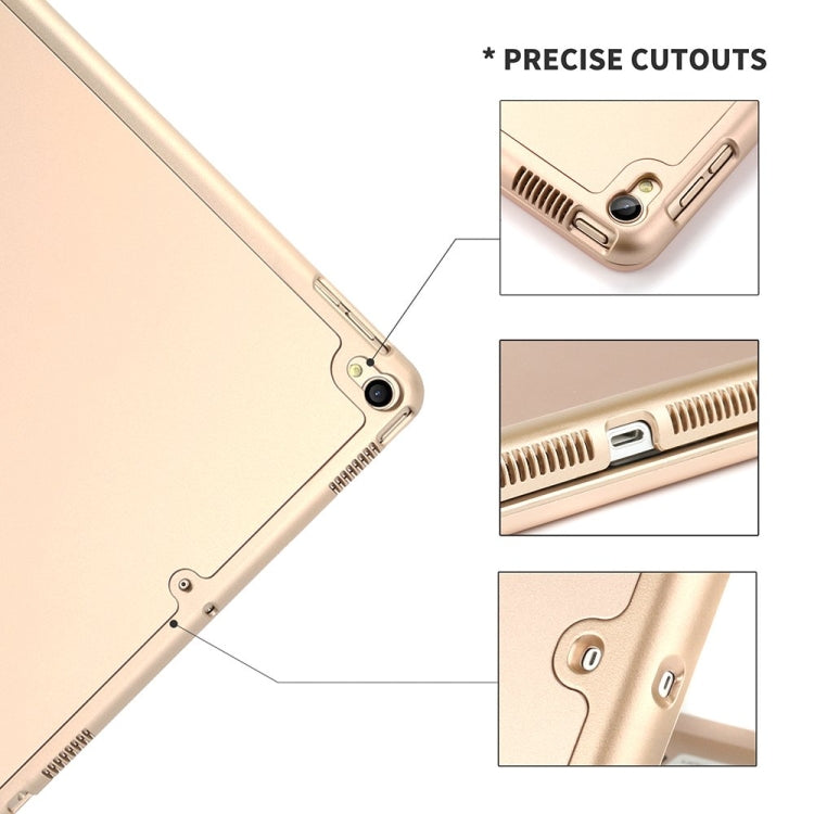 F105 Aluminum Alloy 7 Backlight iPad Tablet Case Hard Shell for iPad Pro 10.5 inch A1701 (2017) / A1709 (2017), with keyboard & bracket