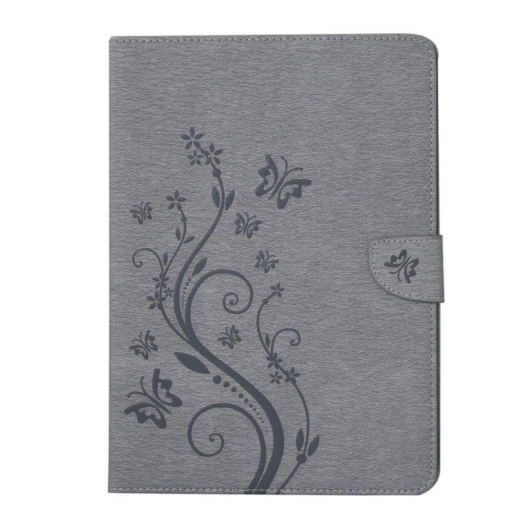 For iPad Air 2 Pressed Flowers Butterfly Pattern Horizontal Flip PU Leather Case with Magnetic Buckle & Holder & Card Slots & Wallet